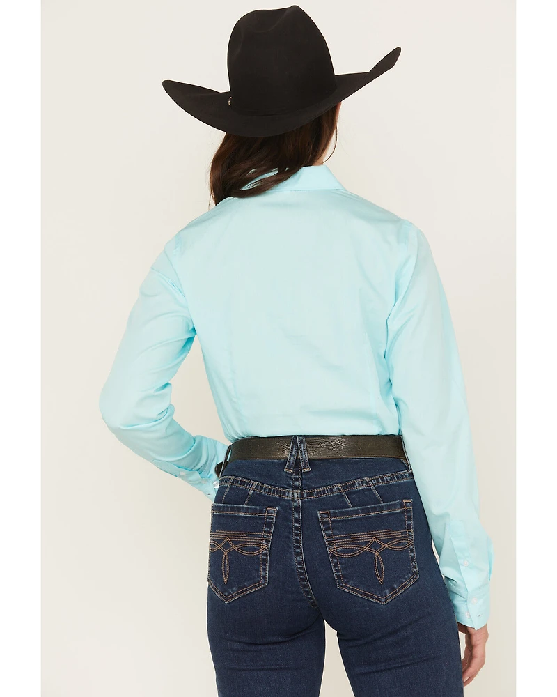 Cinch Women's Solid Long Sleeve Button-Down Western Shirt