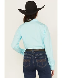 Cinch Women's Solid Long Sleeve Button-Down Western Shirt