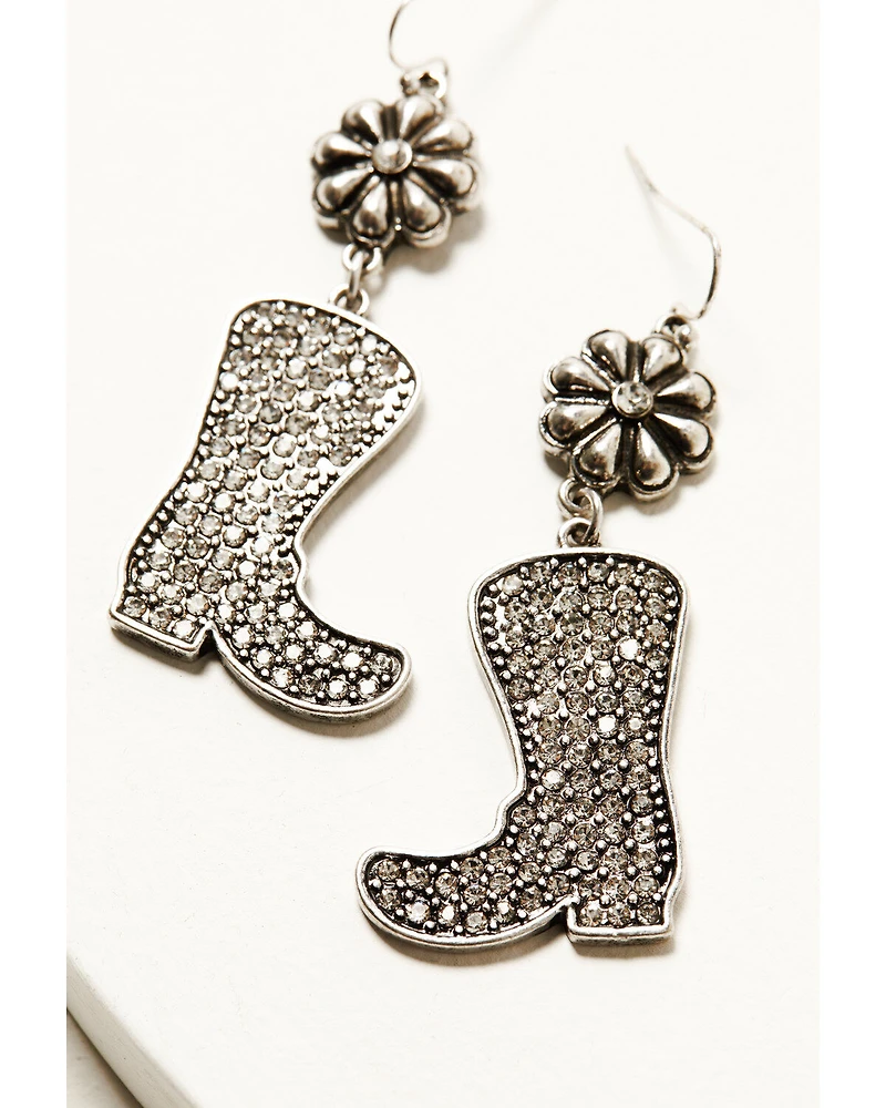 Shyanne Women's Pave Stone Boot Drop Earrings