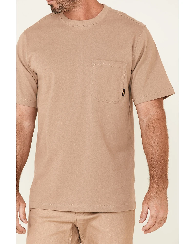 Hawx Men's Solid Natural Forge Short Sleeve Work Pocket T-Shirt - Big