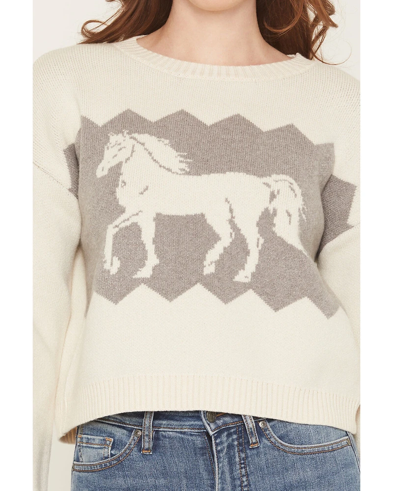 Originality Women's Horse Pullover Sweater