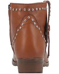 Dingo Women's Destry Studded Fringe Western Fashion Booties - Round Toe