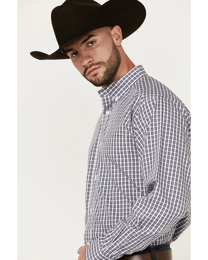 Ariat Men's Walker Plaid Print Long Sleeve Button-Down Western Shirt