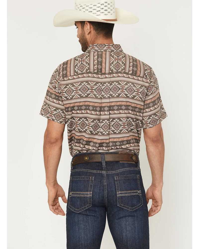 Cody James Men's Captain Southwestern Print Short Sleeve Button-Down Stretch Western Shirt
