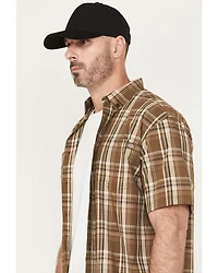 Dickies Men's Flex Plaid Print Short Sleeve Button-Down Work Shirt