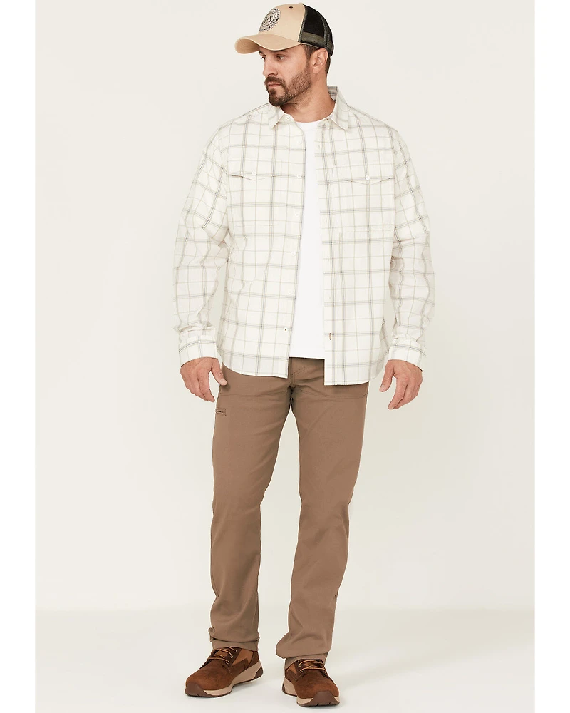 Brothers and Sons Men's Large Plaid Print Performance Long Sleeve Button Down Western Shirt