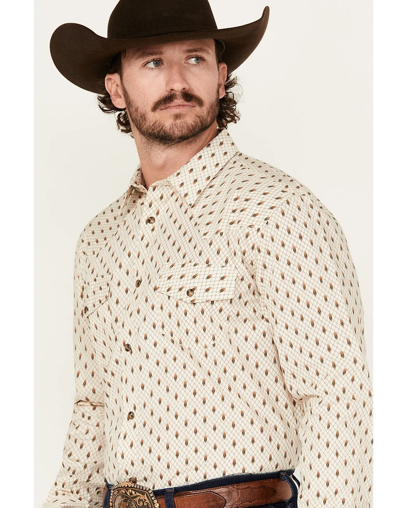 Gibson Trading Co Men's Firefly Geo Print Long Sleeve Snap Stretch Western Shirt