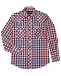 Wrangler Men's Assorted Stripe or Plaid Classic Long Sleeve Pearl Snap Western Shirt
