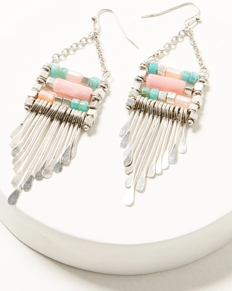 Shyanne Women's Bead Metal Fringe Drop Earrings