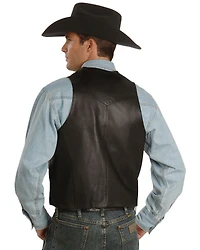 Scully Men's Whipstitch Leather Lapel Vest
