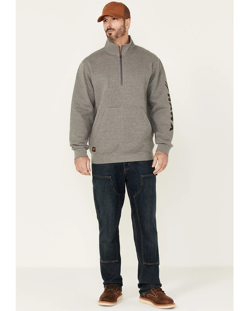 Hawx Men's Charcoal Primo 1/4 Zip Work Fleece Pullover