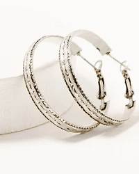 Shyanne Women's 3-piece Silver Concho & Arrow Hoop Earrings Set