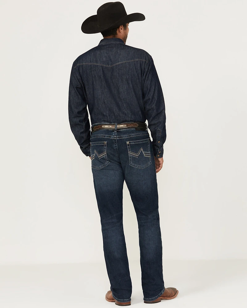Rock 47 by Wrangler Men's Victor Dark Wash Slim Straight Stretch Denim Jeans