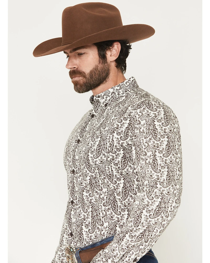 Cody James Men's Dagget 2.0 Paisley Print Long Sleeve Button-Down Stretch Western Shirt