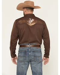 Scully Men's Cowboy Embroidered Long Sleeve Pearl Snap Western Shirt