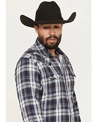 Wrangler Retro Men's Plaid Print Long Sleeve Snap Western Shirt