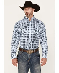 Wrangler Men's Geo Print Long Sleeve Button-Down Stretch Western Shirt