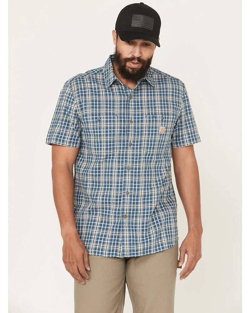 Carhartt Men's Rugged Flex® Relaxed Fit Lightweight Plaid Print Short Sleeve Button-Down Work Shirt