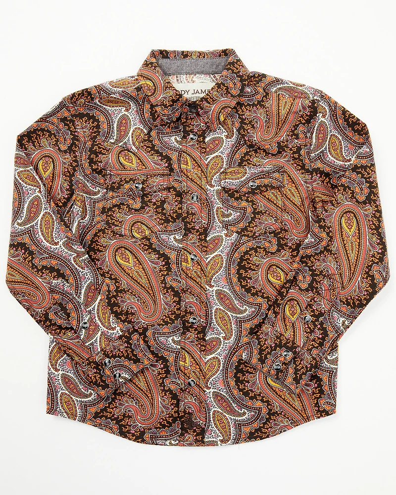 Cody James Toddler Boys' Dennis Paisley Print Long Sleeve Snap Western Shirt