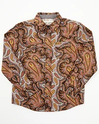 Cody James Toddler Boys' Dennis Paisley Print Long Sleeve Snap Western Shirt