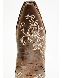 Shyanne Women's Lasy Floral Embroidered Western Boots - Snip Toe