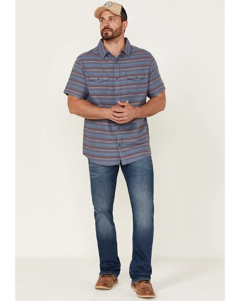 Brothers and Sons Men's Striped Short Sleeve Button Down Western Shirt