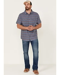 Brothers and Sons Men's Striped Short Sleeve Button Down Western Shirt