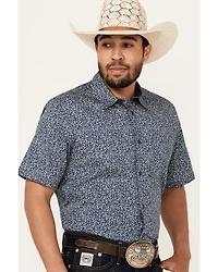 Cody James Men's Open Meadow Floral Print Short Sleeve Button-Down Stretch Western Shirt