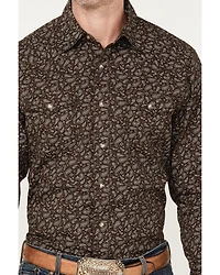 Wrangler Retro Men's Premium Paisley Print Long Sleeve Snap Western Shirt