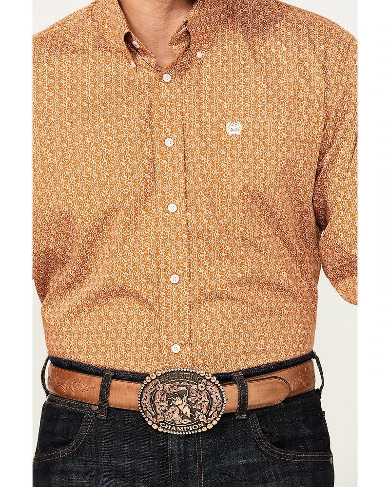 Cinch Men's Geo Print Long Sleeve Button-Down Western Shirt