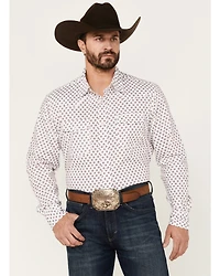 Wrangler 20x Men's Geo Medallion Print Long Sleeve Pearl Snap Western Shirt