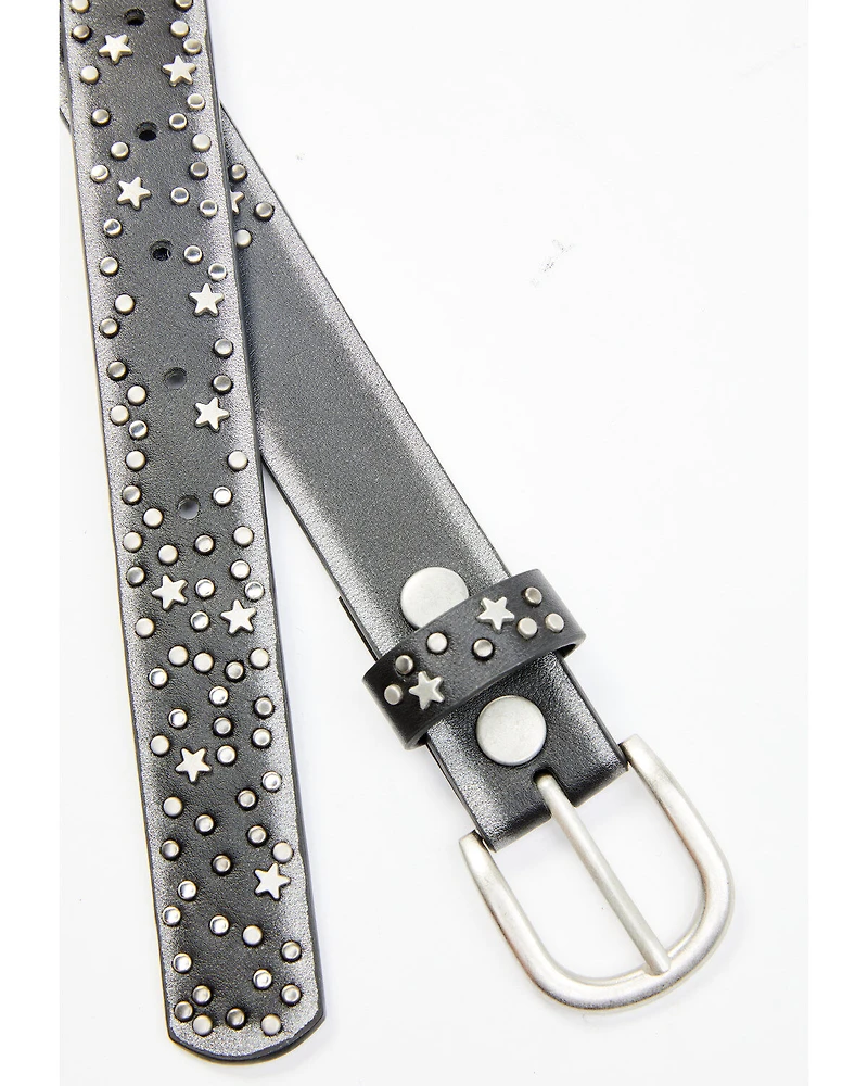 Shyanne Girls' Starry Night Vintage Studded Leather Belt