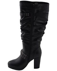 Milwaukee Leather Women's Slouch Platform Boots - Round Toe