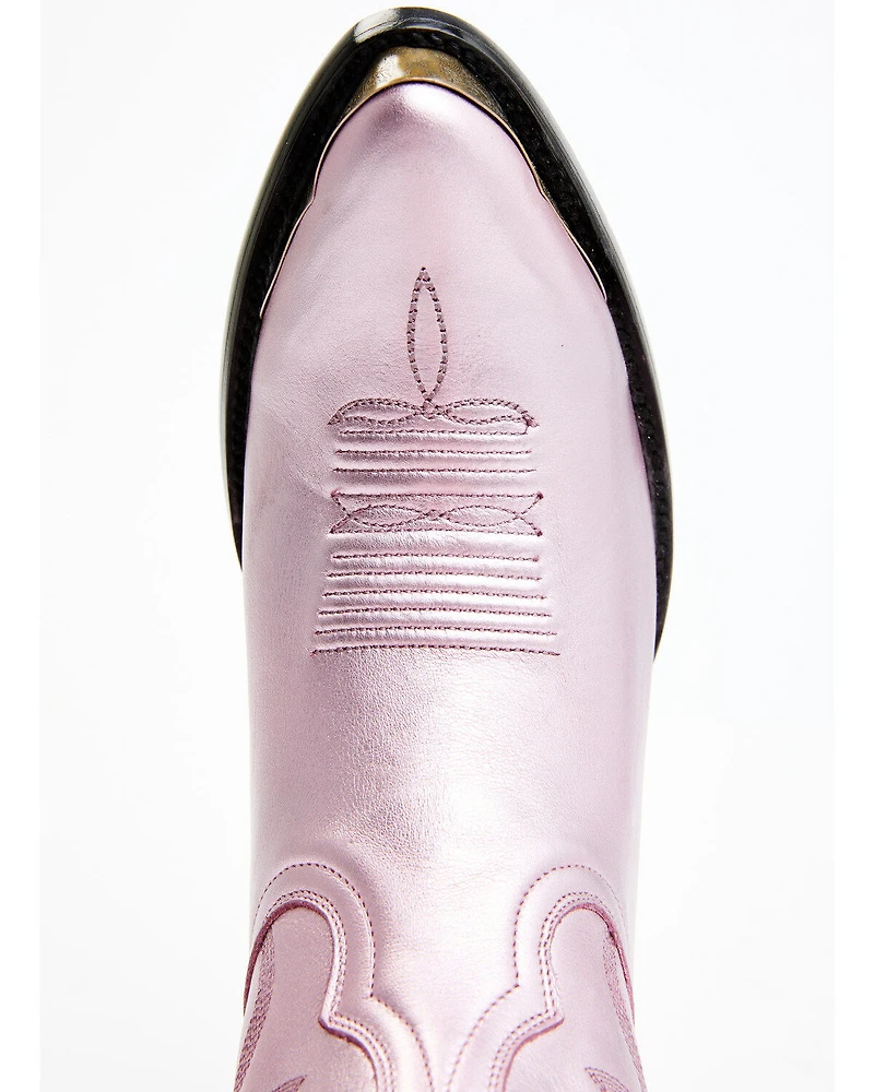 Idyllwind Women's Tickled Pink Metallic Leather Fashion Western Booties - Round Toe
