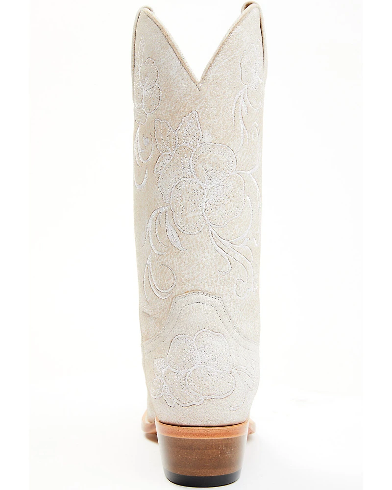 Shyanne Women's Lasy Floral Embroidered Western Boots - Snip Toe