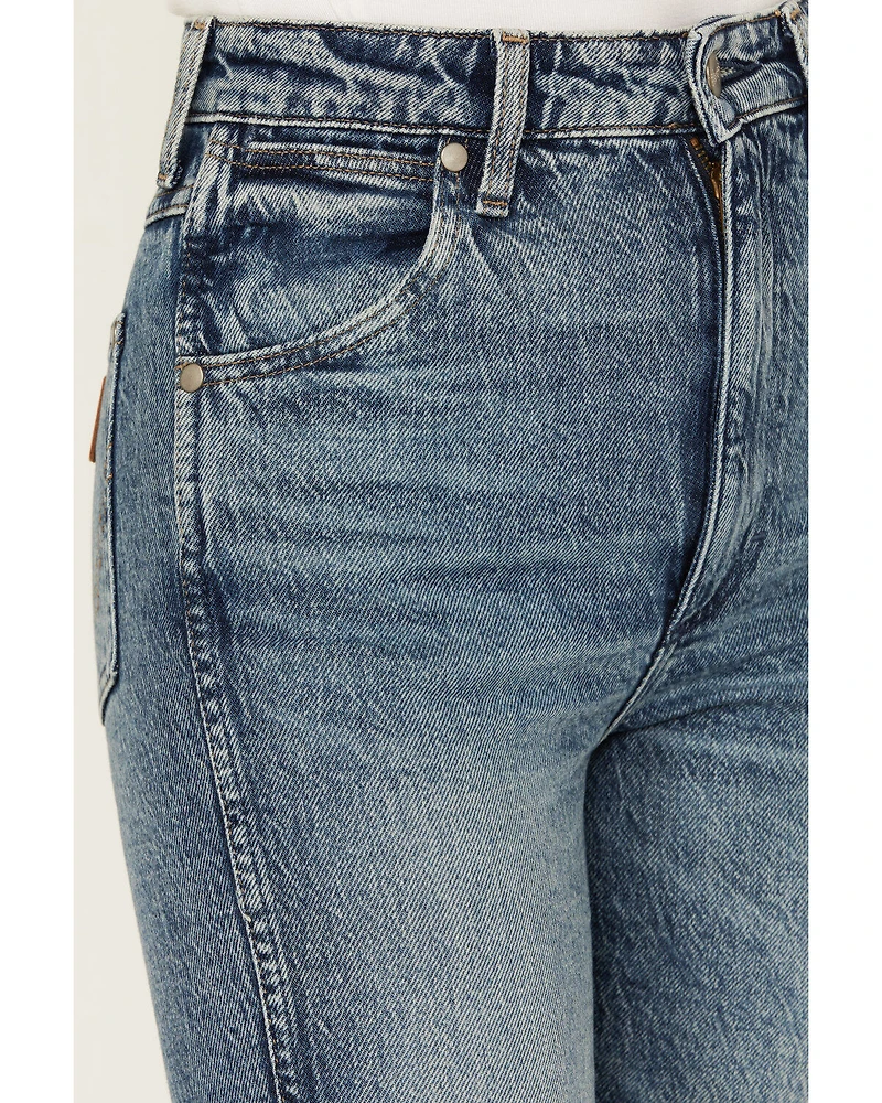 Wrangler Women's Walker Medium Wash High Rise Stretch Slim Leg Jeans