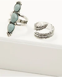 Shyanne Women's Juniper Sky Squash Blossom Ring Set - 5 Piece