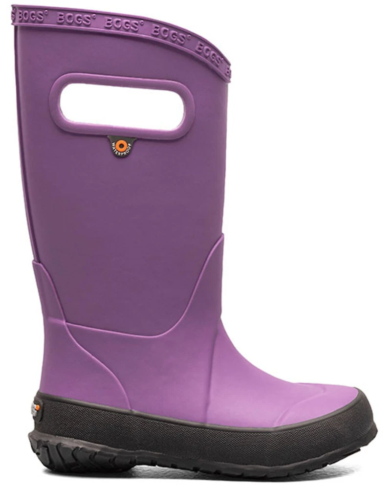 Bogs Girls' Solid Plush Rain Boots - Round Toe