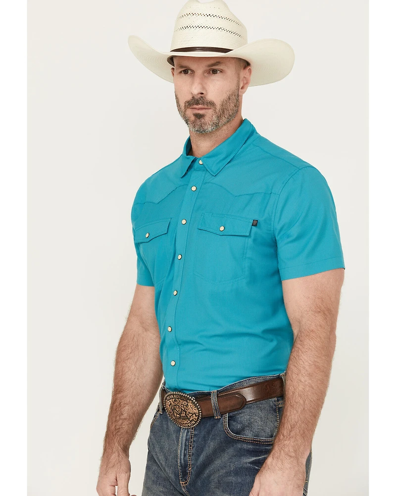 Rock & Roll Denim Men's Tek Solid Short Sleeve Snap Western Shirt