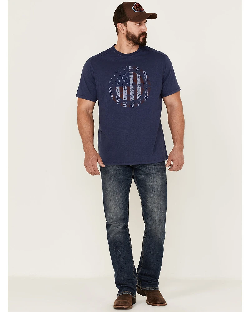 Brothers and Sons Men's Badge Slub Graphic Short Sleeve T-Shirt