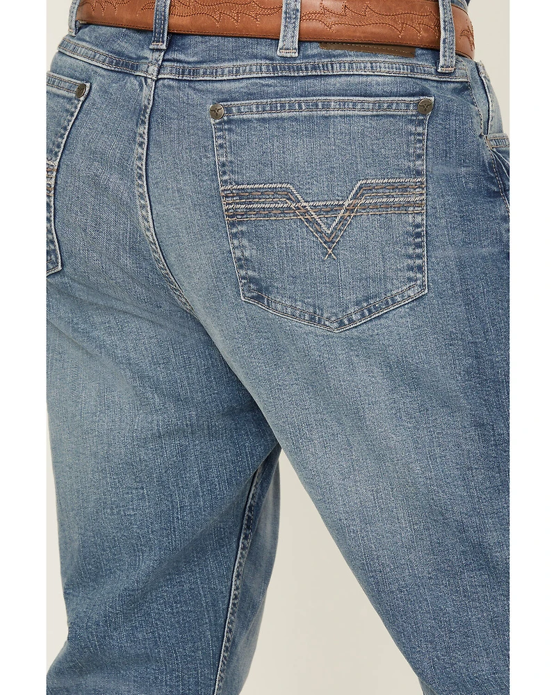 Wrangler 20X Men's 42MWX Sedgefield Light Wash Vintage Bootcut Stretch Denim Jeans - Tall