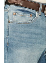 DEVIL-DOG Dungarees Men's Beech Medium Wash Relaxed Bootcut Stretch Jeans