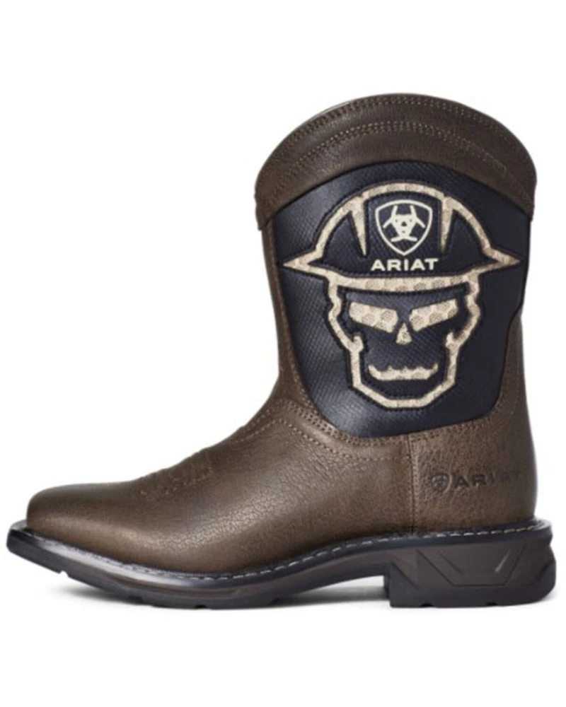 Ariat Boys' WorkHog® VentTEK Skull Western Boots - Square Toe