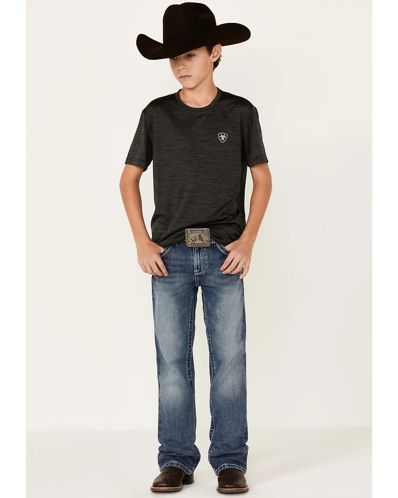 Ariat Boys' Charger Vertical Flag Graphic Short Sleeve T-Shirt