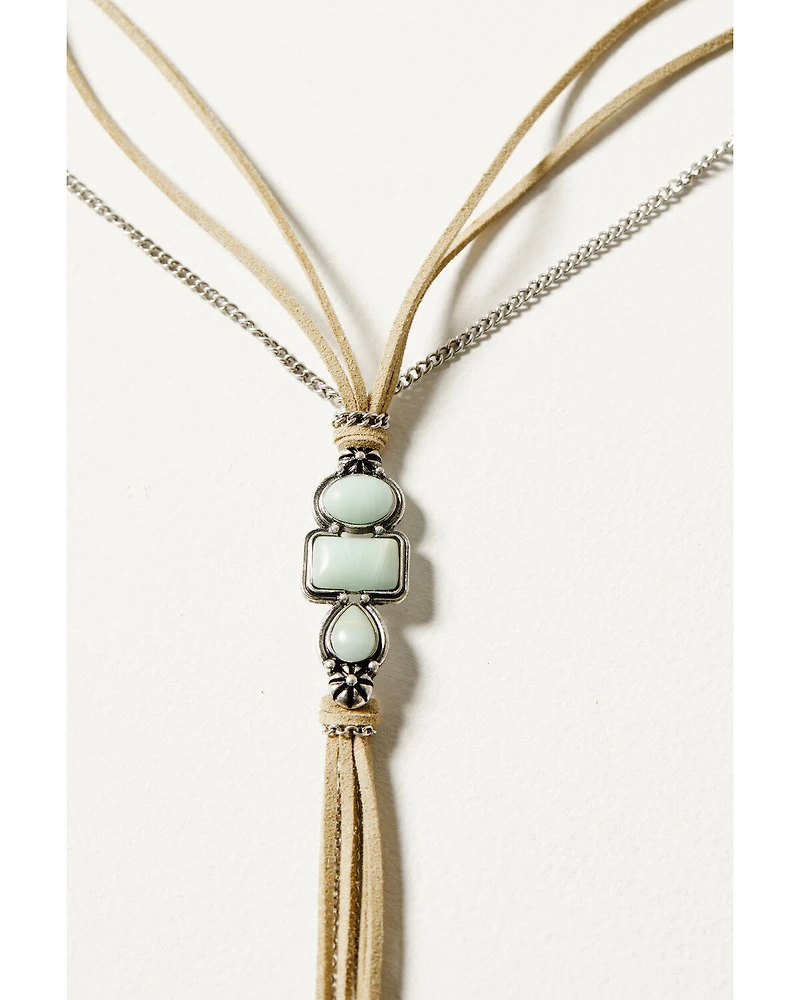 Shyanne Women's Luna Bella Turquoise Tassel Necklace