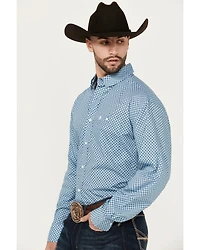 Wrangler Men's Classic Geo Print Long Sleeve Button-Down Western Shirt