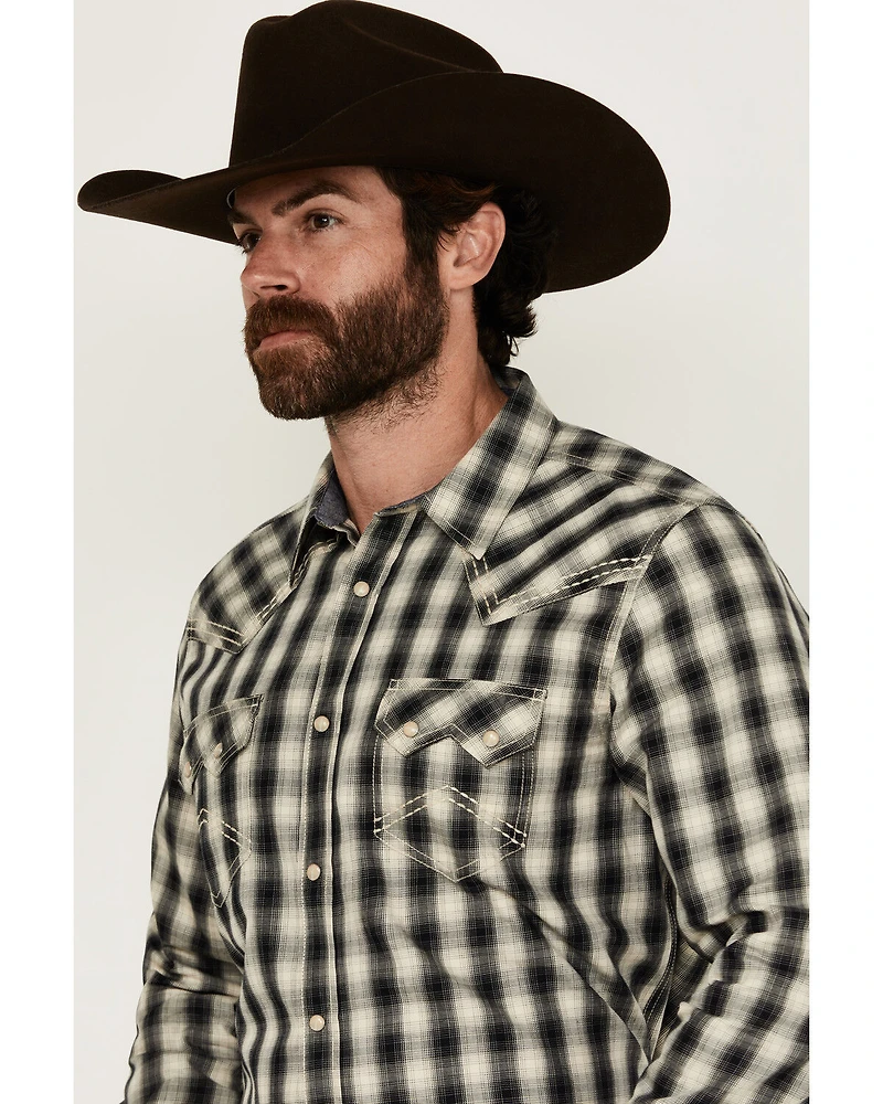 Cody James Men's Rey Plaid Print Long Sleeve Snap Western Shirt