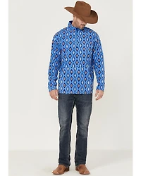 RANK 45® Men's Shadow Southwestern Print 1/4 Zip-Front Fleece Pullover