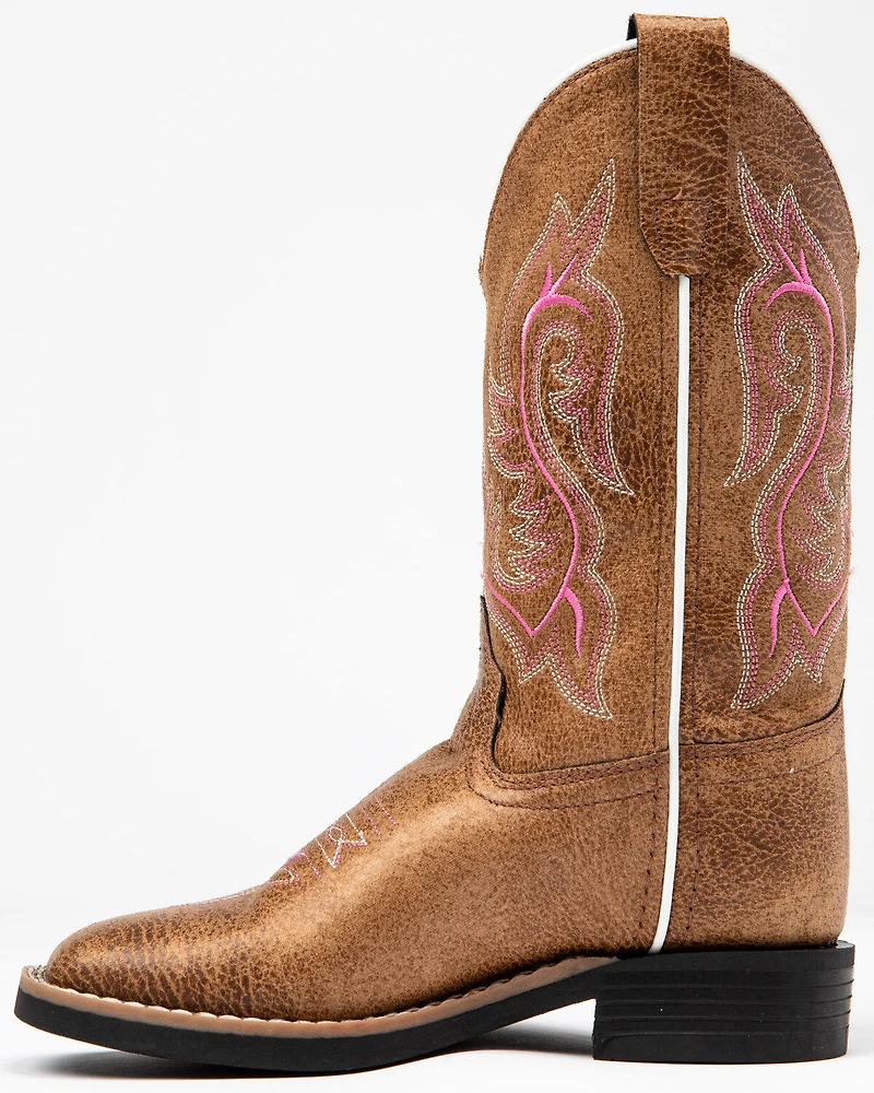Shyanne Girls' Madison Faux Leather Western Boots - Square Toe