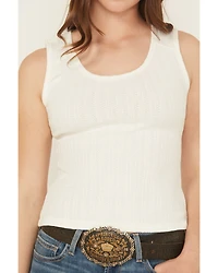 Shyanne Women's Pointelle Rib Knit Tank Top